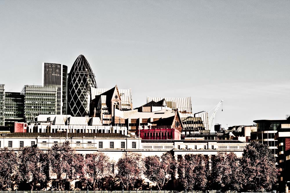 The city is glowing.